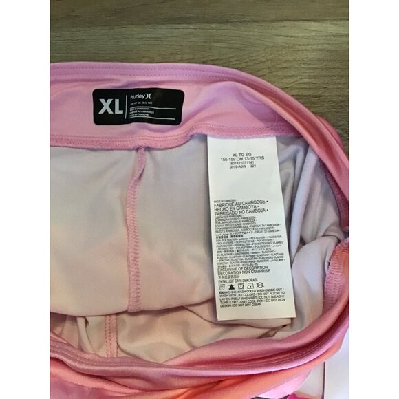 HURLEY-YOUTH GIRLS HIGH RISE ELASTIC WAISTPINK TYEDYE LEGGINGS SIZE X-LARGE- NWT - Picture 4 of 7